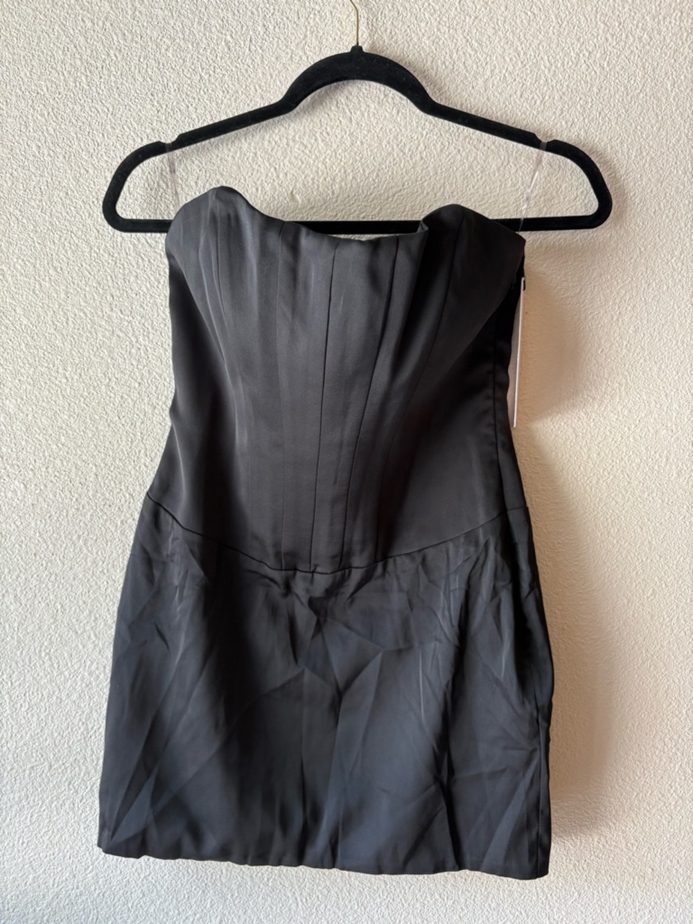 Oh Polly Strapless Black Mini Dress
